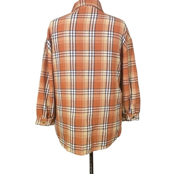 Ninexis women’s 2X Full Size Plaid Collared Neck Button-Down Jacket Terracotta - Picture 7 of 9